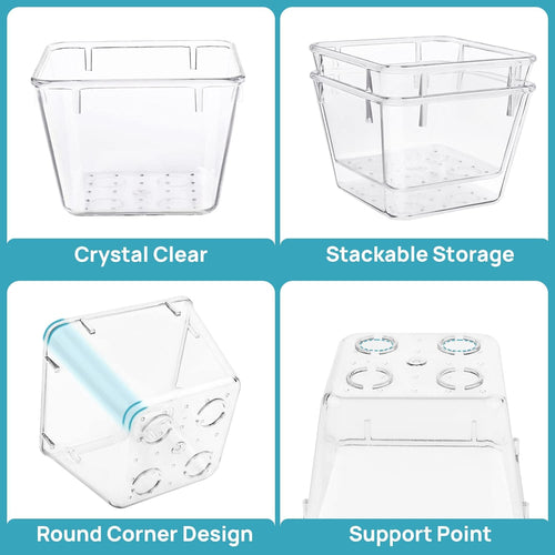 Prista Clear Drawer Organizer Set - Multi-Size