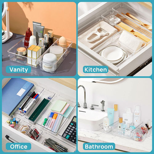 Prista Clear Drawer Organizer Set - Multi-Size